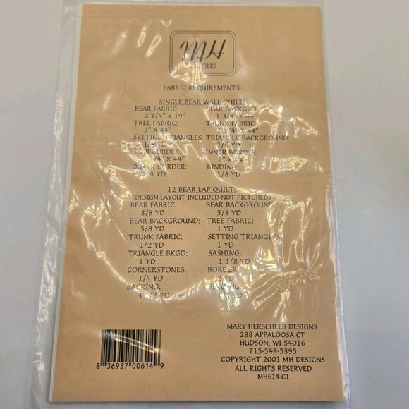 Lot Of 3 Vintage Quilting Patterns Cabin Cottage Themed Bears Quilt New - Picture 5 of 10